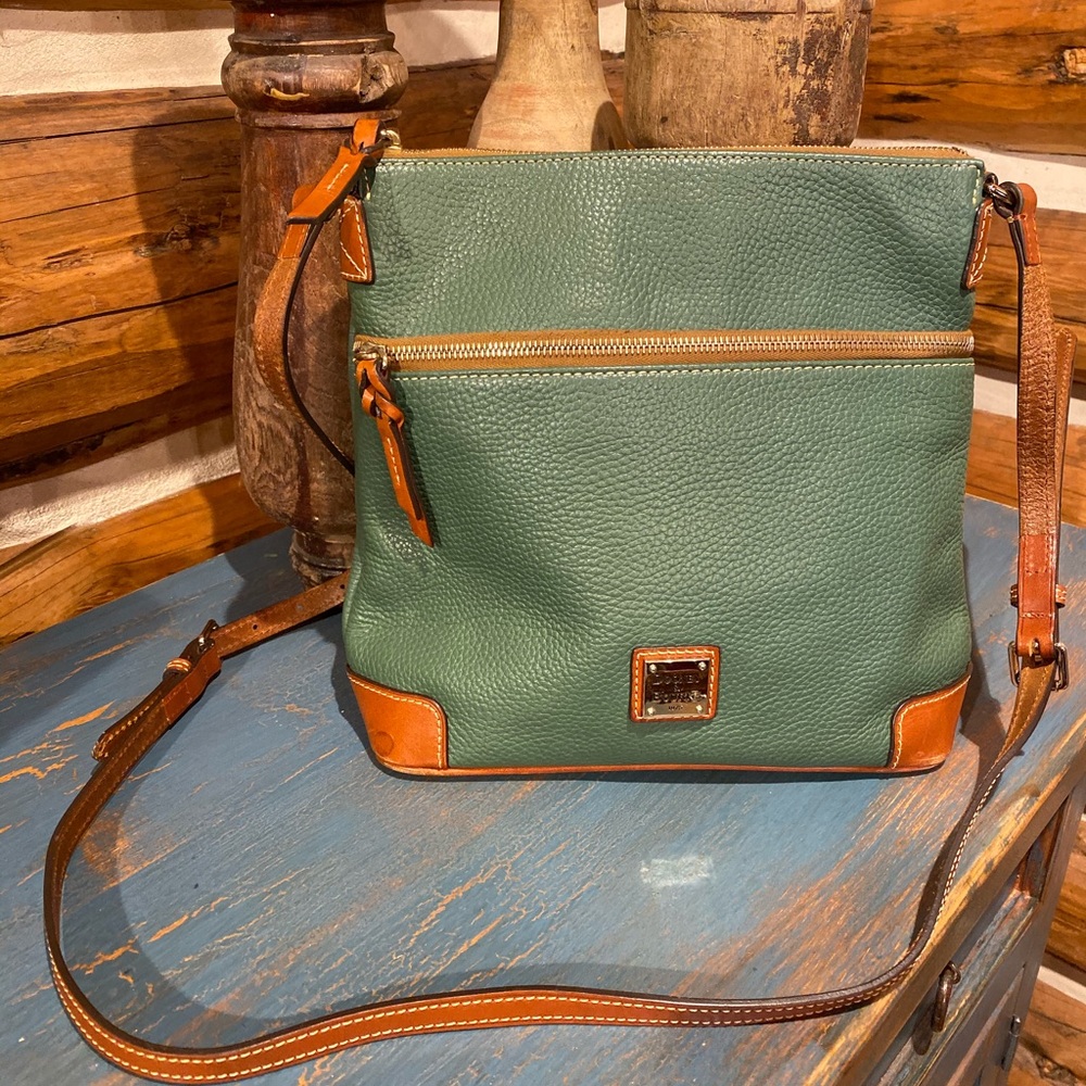 Dooney & Bourke Hunter Green Tan Crossbody Handbag